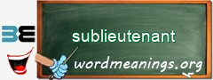 WordMeaning blackboard for sublieutenant